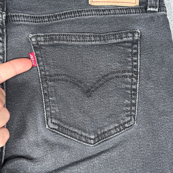 Levi's denim jeans Womens 31x30 Black Superlow Boot Low Rise Distressed red tab - Picture 15 of 16